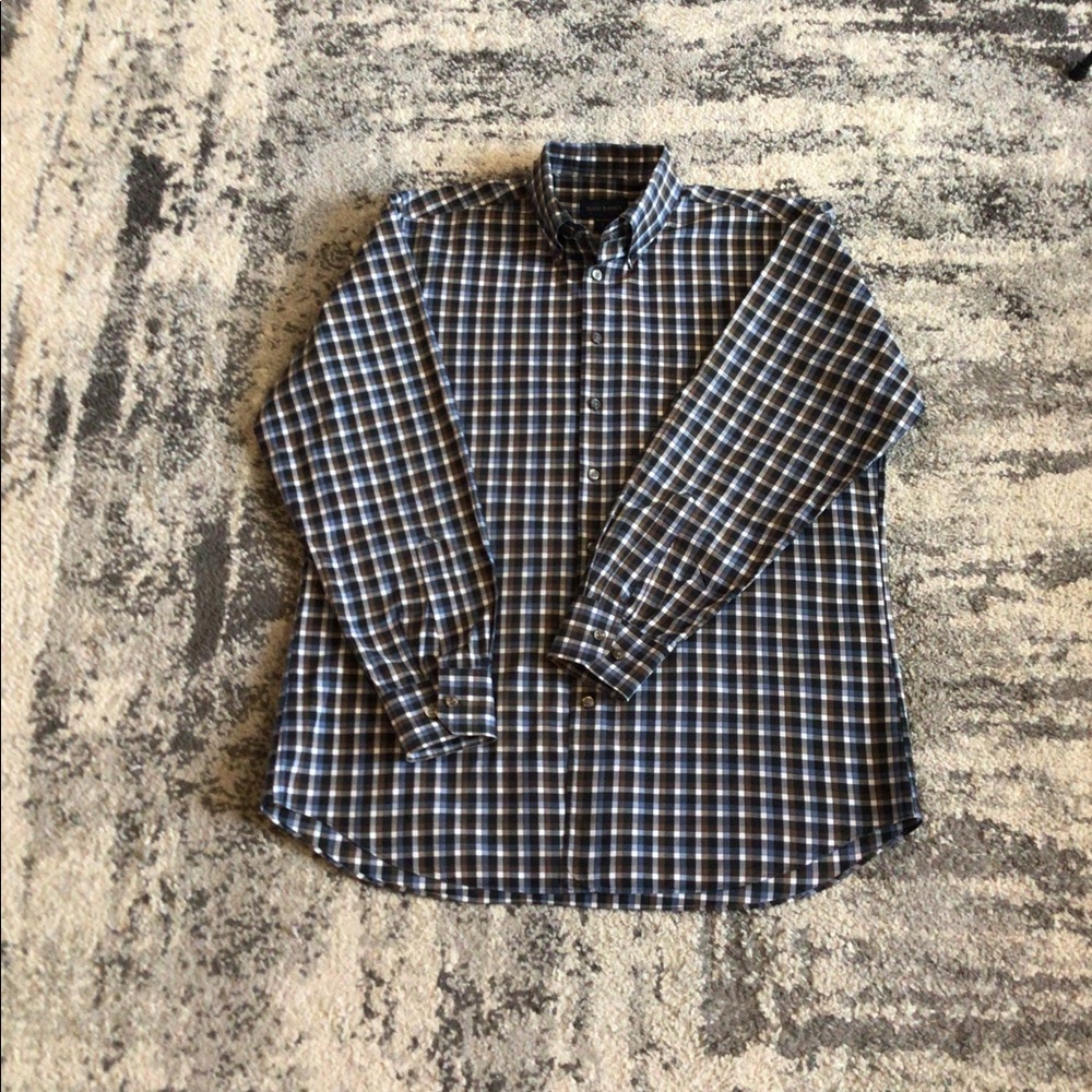 Scott barber casual plaid button down long sleeve.